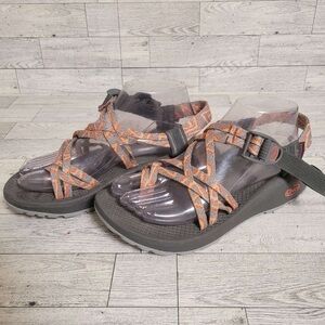Chaco Z/Cloud X2 Grey Orange Tiger Trail Hiking Sandals Women’s 8 Waterproof